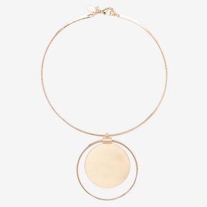 NWT EXPRESS Circle Pendant Collar Necklace- gold
